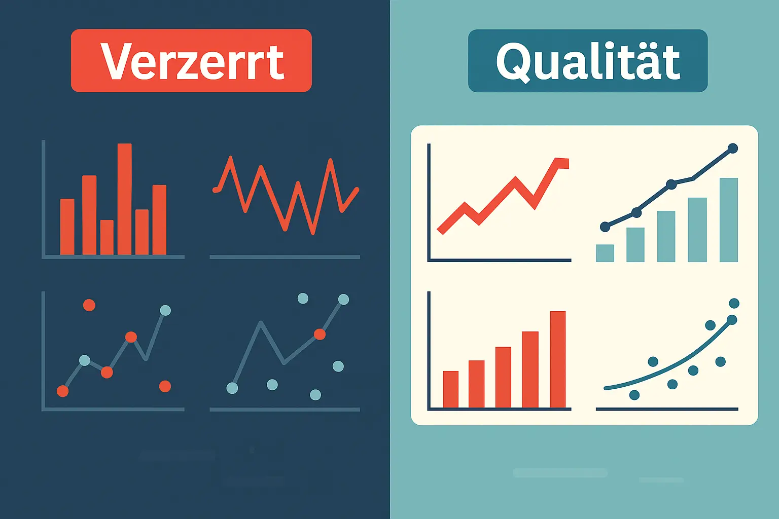Vergleich verzerrter Daten versus qualitativ hochwertiger Daten
