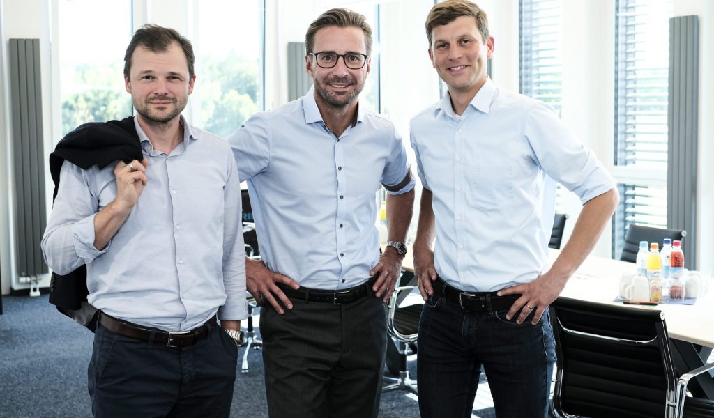 Das Management-Team von Quantum Systems (v.l.): CFO Frank Thieser, Co-Founder und CEO Florian Seibel und Co-Founder und COO Armin Busse.